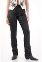 Tennis Jean Recto Tiro Alto Negro Para Mujer de Tennis