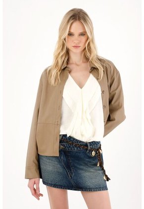 Tennis Falda Corta En Denim Con Jota Asimétrica Azul Para Mujer