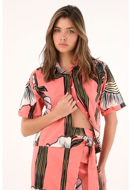 Camisa Con Estampado De Flores Para Mujer