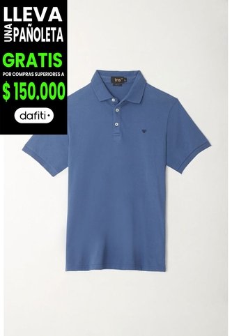 Tennis Polo Azul Lycra-Algodón Para Hombre Tennis