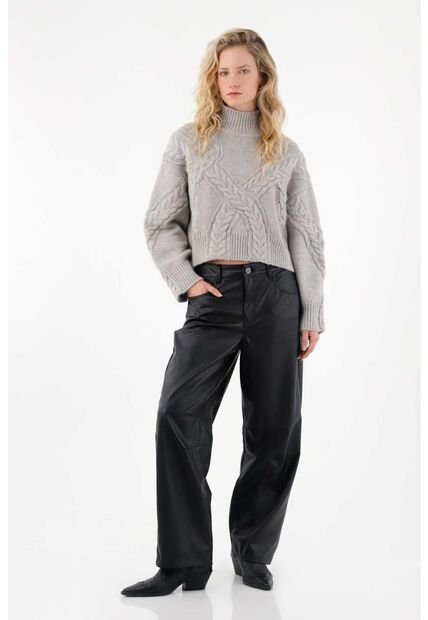 Tennis Buzo Con Tejido Trenzado Gris Para Mujer