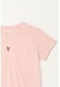 Camiseta Básica Estampada Rosada Para Niña de Tennis