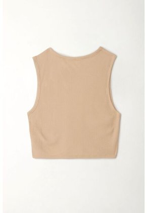 Tennis Camiseta Crop Manga Sisa Café Para Mujer