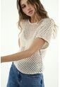 Camiseta Crudo Tipo Crochet Para Mujer de Tennis