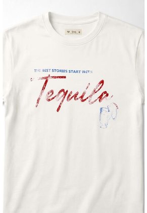 Tennis Camiseta Gráfica Regular Fit Con Print Tequila En Algodón Blanco Para Mujer