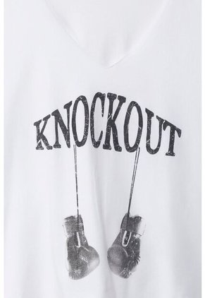 Tennis Camiseta Boxy Fit Con Estampado Blanca Para Mujer