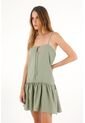 Tennis Vestido Corto De Tela Con Textura Verde Para Mujer de Tennis