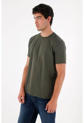 Tennis Camiseta Básica Con Raqueta Verde Para Hombre