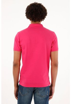 Polo Con Raqueta Bordada Rosada Para Hombre