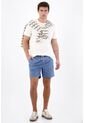 Tennis Bermuda Fit Relajado Con Cordón Bicolor En Algodón Azul Para Hombre de Tennis