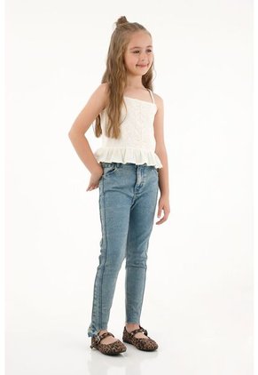 Jean Jegging Azul De Bota Asimétrica Para Niña