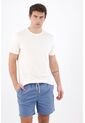 Tennis Bermuda Fit Relajado Con Cordón Bicolor En Algodón Azul Para Hombre de Tennis