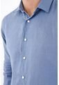 Tennis Camisa Regular Fit Con Botones Blancos En Lino Azul Para Hombre de Tennis