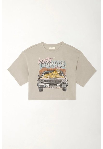 Tennis Camiseta Básica Manga Corta Gris Para Mujer