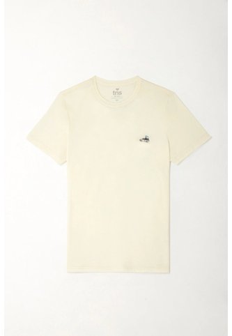 Tennis Camiseta Manga Corta Estampada Crudo Con Textura Acanalada Para Hombre Tennis