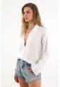 Tennis Camisa Blanca Manga Larga Con Escote 100% Lino Para Mujer de Tennis