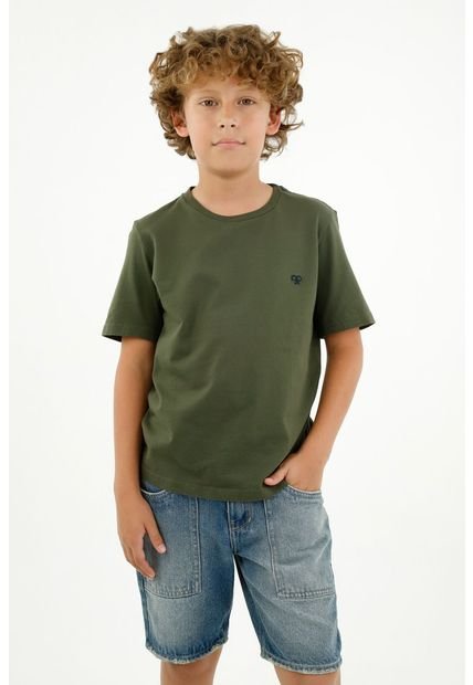 Camiseta Basica Verde Para Niño