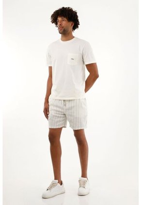 Tennis Camiseta Crudo Con Bolsillo De Parche Para Hombre