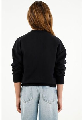 Buzo Negro Con Apliques Decorativos Para Niña