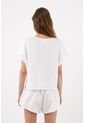 Tennis Camisa Relajada Con Escote V Calado De Algodón Blanco Para Mujer de Tennis