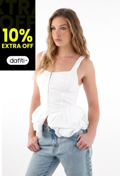 Tennis Camisa Tipo Corsé De Tiras Blanca Para Mujer
