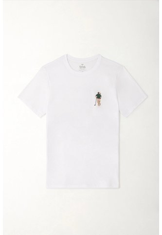 Tennis Camiseta Básica Con Estampado En Espalda Blanca Para Hombre Tennis