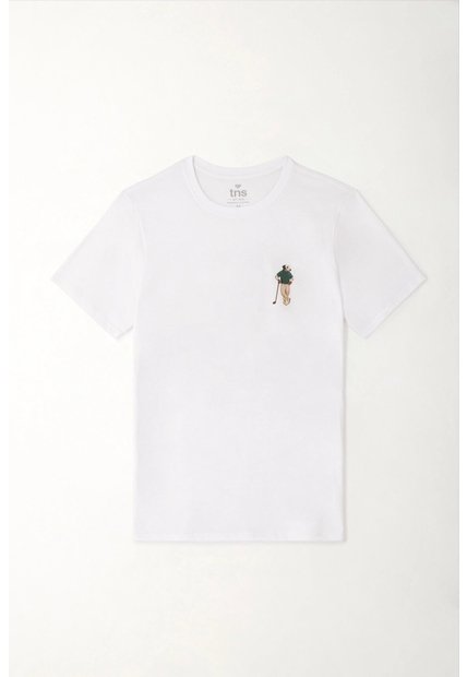Tennis Camiseta Básica Con Estampado En Espalda Blanca Para Hombre