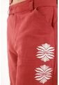 Tennis Pantalón Recto Con Manualidad Rojo Para Mujer de Tennis