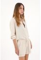 Tennis Short Con Pretina Elástica Y Textura Gris Para Mujer de Tennis