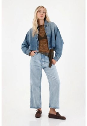 Tennis Camisa En Denim Azul Para Mujer