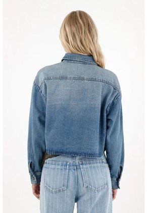 Tennis Camisa En Denim Azul Para Mujer