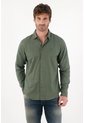 Tennis Camisa Manga Larga Preteñida Verde Para Hombre de Tennis