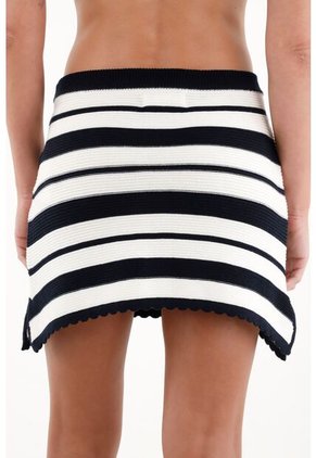 Tennis Falda Azul Corta Y Tejida Para Mujer