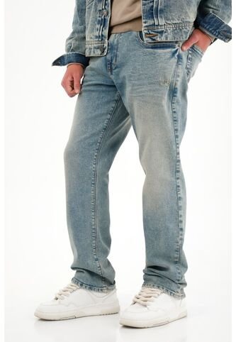 Tennis Jean Recto Con Dirty Azul Claro Para Hombre Tennis