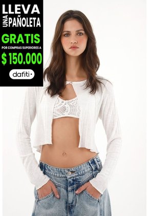 Tennis Camiseta Manga Larga En Rib Crudo Con Diseño Limpio Para Mujer