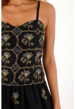 Tennis Vestido Largo En 100% Lino Con Estampado Para Mujer