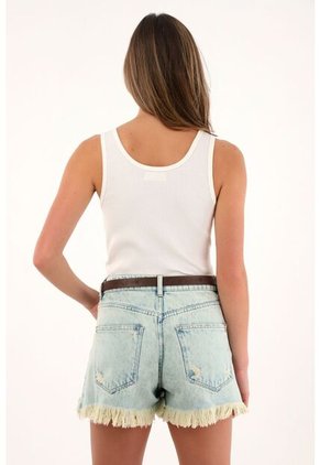 Camiseta Con Escote En V Blanca Para Mujer