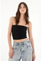 Tennis Crop Strapless En Encaje Negro Para Mujer de Tennis
