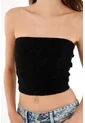 Tennis Crop Strapless En Encaje Negro Para Mujer de Tennis