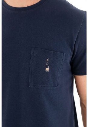 Tennis Camiseta En Tela Con Textura Azul Para Hombre