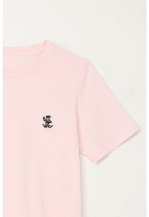 Camiseta Con Estampado En Algodón 100% Rosada Para Niño