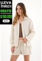 Tennis Camisa Manga Larga De Tela Con Textura Gris De Silueta Amplia Para Mujer de Tennis