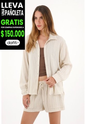 Tennis Camisa Manga Larga De Tela Con Textura Gris De Silueta Amplia Para Mujer Tennis