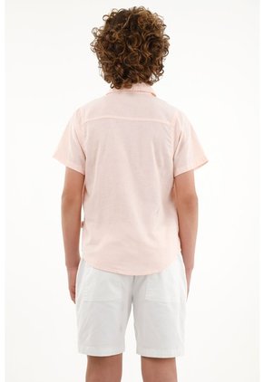 Camisa Rosada De Botones Para Niño