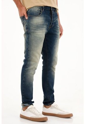 Tennis Jean Súper Skinny Tiro Medio Azul Para Hombre