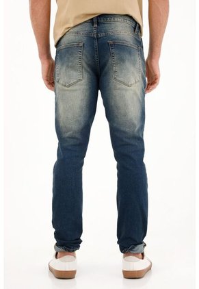 Tennis Jean Súper Skinny Tiro Medio Azul Para Hombre