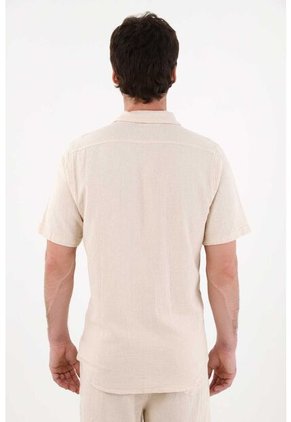 Tennis Camisa Tipo Bowling Con Textura Crudo Para Hombre