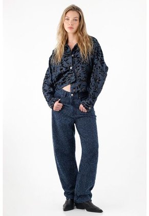 Tennis Jean Balloon Tiro Bajo Azul Oscuro Para Mujer