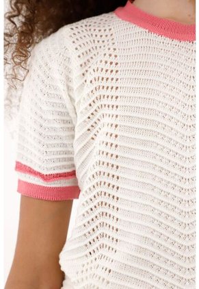 Camiseta Tejida Manga Corta Para Niña