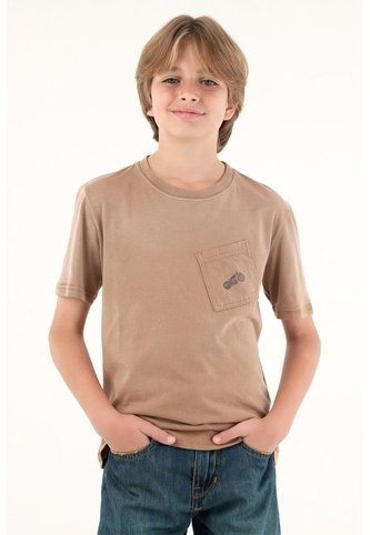 Camiseta Café Con Bolsillo Y Estampado De Moto Para Niño Tennis